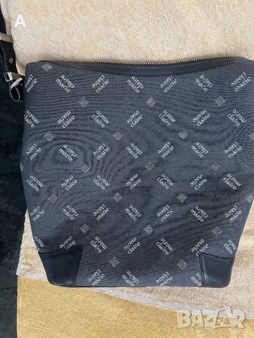 Дамска чанта естествена кожа и промазан плат Marie Claire