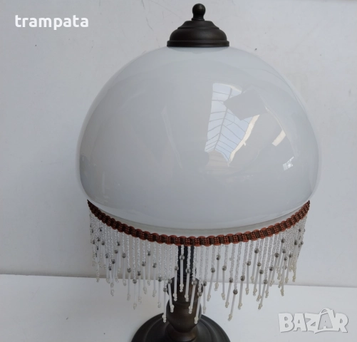 НАЙ ДОБРАТА ОФЕРТА Vintage Настолна Лампа MASSIVE , месинг ,метал, стъкло, маниста., снимка 5 - Настолни лампи - 52867191