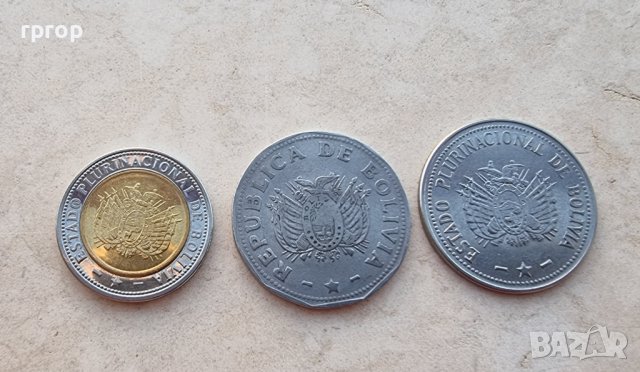 Монети. Боливия. 1, 2 и 5 боливиано. 3 бройки ., снимка 9 - Нумизматика и бонистика - 38553909