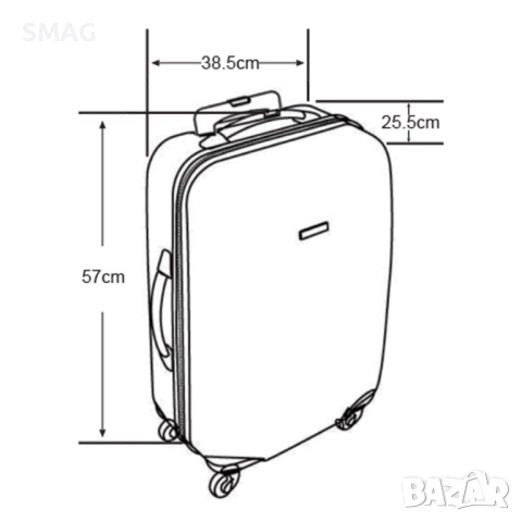 Куфар с колелца за пътуване, тъмносин с външни отделения, 44 л._1239390, снимка 7 - Куфари - 52200120