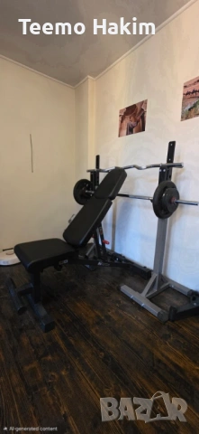 Професионална регулируема лежанка ImPulse + Стойка, Лостове и Тежести