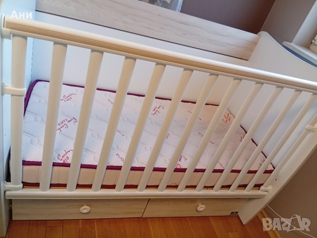 Бебешко легло Lorelli, Dream, Люлеещо се, 60 x 120 см, Бяло с Ортопедичен бебешки матрак., снимка 3 - Бебешки легла и матраци - 52506375