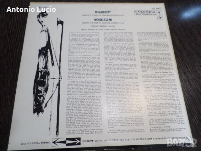 Isaac Stern - Tchaikovsky violin concerto/ Mendelssohn violin concerto, снимка 2 - Грамофонни плочи - 37763079