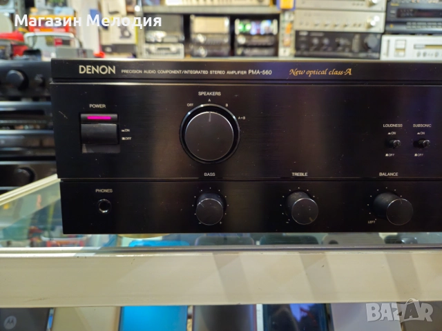 Усилвател DENON PMA-560 Две по 110 вата на 4 ома. В отлично техническо и визуално състояние., снимка 3 - Ресийвъри, усилватели, смесителни пултове - 52400429