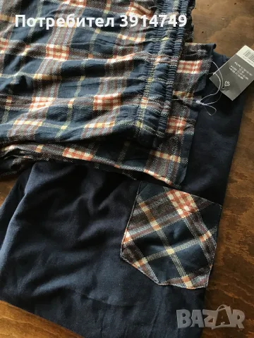 Мъжка пижама долнище + горнище, висококачествен текстил 100% памук, L, НОВА, снимка 2 - Други - 48486412