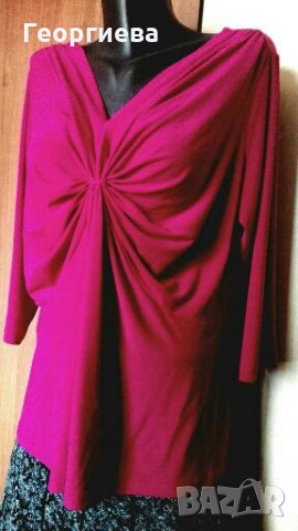 Еластична цикламена блуза 🌸XL р-р👚 арт.346🍀, снимка 1 - Блузи с дълъг ръкав и пуловери - 27968063