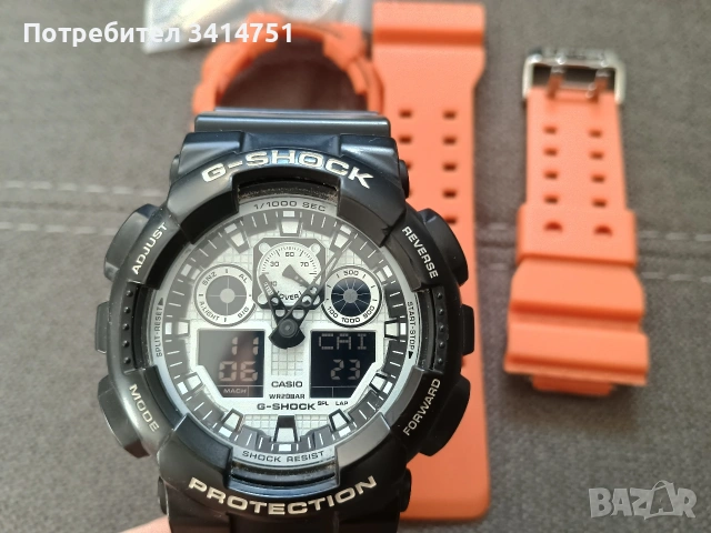 Продавам Casio G-Shock GA-100 BW, снимка 2 - Мъжки - 53520594