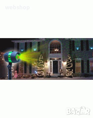 Лазер за коледна украса Star Shower Motion зелен и червен цвят, снимка 6 - Прожектори - 43153151