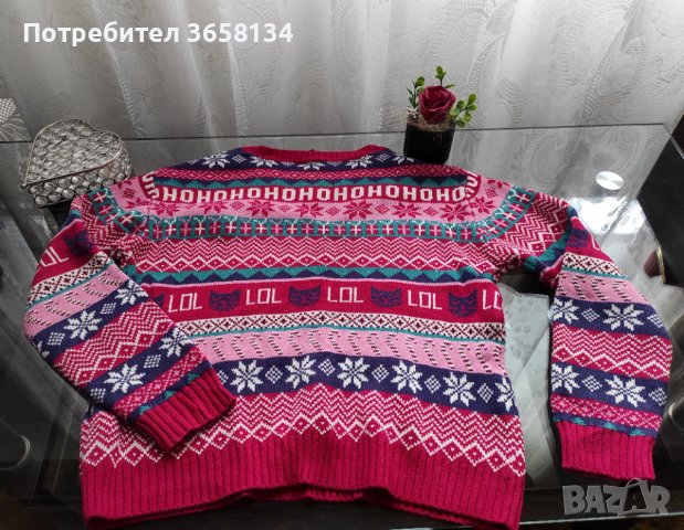 Дамски коледен пуловер, снимка 2 - Блузи с дълъг ръкав и пуловери - 42960713