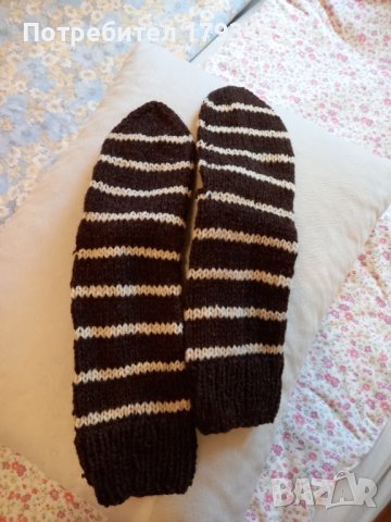 Ръчно плетени мъжки чорапи от вълна, размер 43, снимка 1