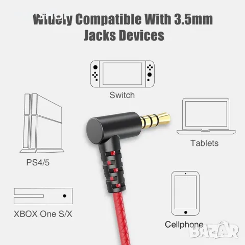 Геймърски слушалки с микрофон VersionTECH за PS5 PS4 Xbox One Nintendo, снимка 12 - Аксесоари - 49157169