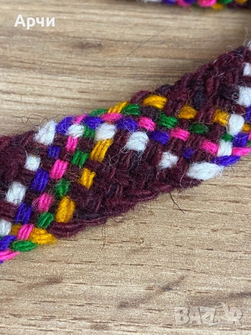 Ръчно плетен вълнен Автентичен колан /възли, снимка 3 - Антикварни и старинни предмети - 51794624