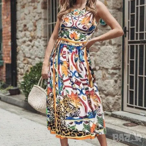 ❤️ Нова ❤️ Рокля с мотиви S, снимка 4 - Рокли - 48658987