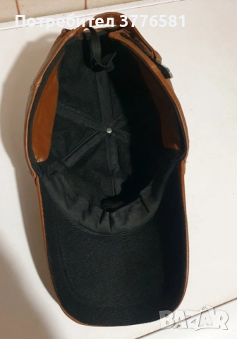 Черна и кафява кожена шапка с козирка Genuine Leather, снимка 8 - Шапки - 49049242