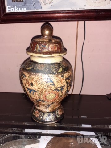 Сатцума Satsuma стара ваза буркан порцелан маркиран, снимка 2 - Антикварни и старинни предмети - 43170995