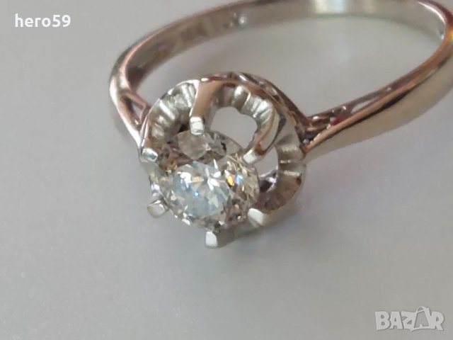 Златен 750 проба дамски пръстен с брилянт 0.9 карата диамант, снимка 18 - Пръстени - 35474173