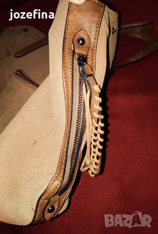 Дамска кожена чанта от естествен набук, снимка 15 - Чанти - 43300045