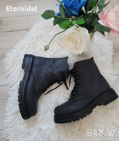 Черни боти кубинки , снимка 3 - Дамски боти - 49098644