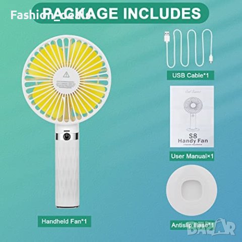 Нов Преносим вентилатор за дом, офис, пътуване къмпинг с USB Акумулаторен , снимка 5 - Друга електроника - 40844816