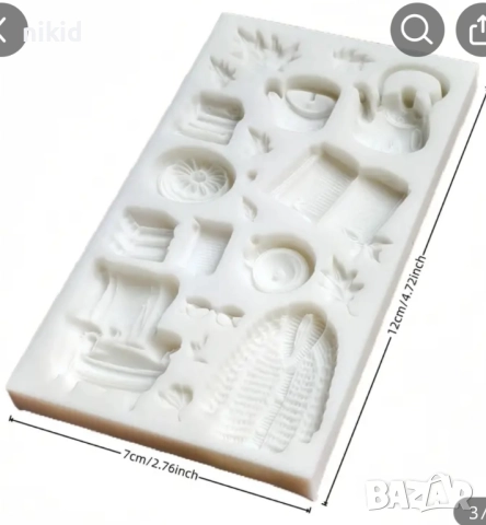 книги стол чайник чаша дреха силиконов молд форма фондан декор, снимка 3 - Форми - 52145203