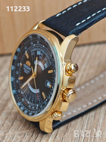 БАРТЕР Orient Sport Multi Year Calendar Black Dial Black Leather Strap, снимка 3 - Мъжки - 51670015