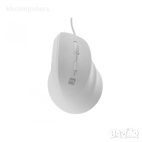 Natec Vertical Mouse Crake 2 Pro Жична оптична мишка- 12800DPI, RGB, 6 бутона, Бяла
