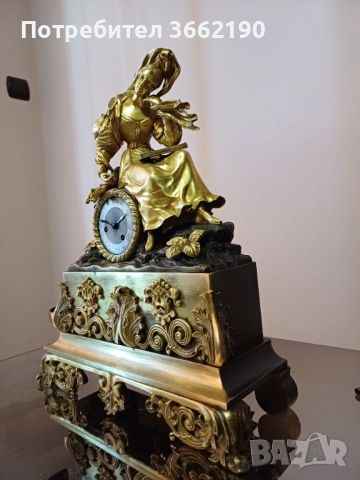 Бронзов каминен часовник, снимка 2 - Декорация за дома - 52585711