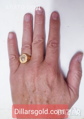 Златни плътни мъжки пръстени-14 К, снимка 15 - Пръстени - 38309178