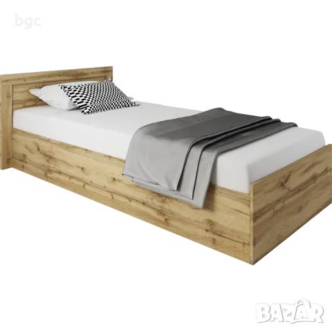 Легло Irim Kristofer, 90x200 см, Подматрачна рамка, Цвят Дъб Дакота - 24 МЕСЕЦА ГАРАНЦИЯ, снимка 4 - Спални и легла - 49439045