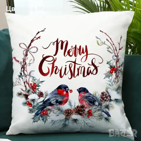 Плюшени коледни калъфки - 4 бр. р-р 45 см. на 45 см., снимка 3 - Възглавници - 48064709