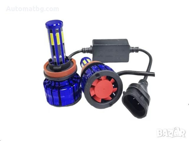 Комплект диодни крушки Automat, H11, DC 12V-24V, 55W, Син, снимка 2 - Аксесоари и консумативи - 39554420