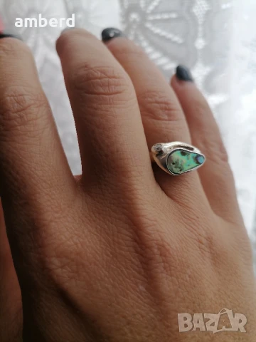 Сребърен пръстен със седеф - модел KR1022, снимка 5 - Пръстени - 50496640