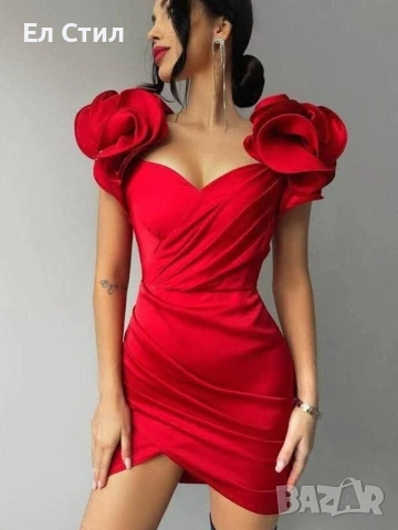 📌#Официална къса сатенена #рокля 95% сатен 5% ликра Производител: Италия Хс С М Л 43 евро Еконт, снимка 2 - Рокли - 53472015