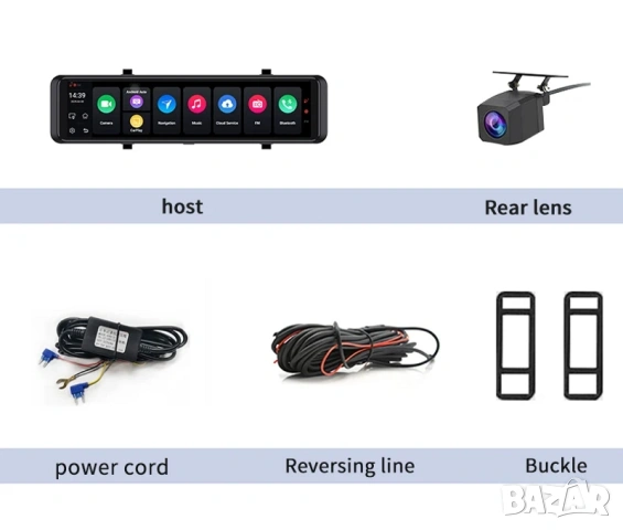 12-инчово смарт огледало с Android 14.0, 4G/LTE и WiFi свързаност, снимка 2 - Аксесоари и консумативи - 52430326