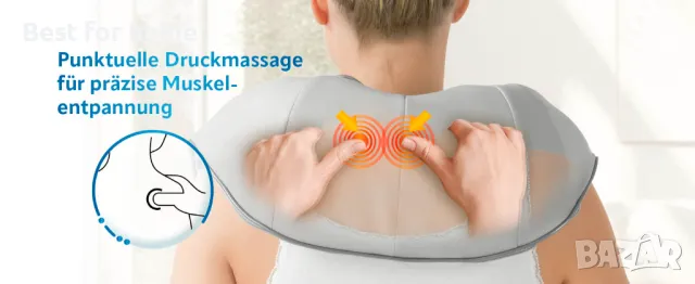 Висококачествен шиатсу масажор VITALmaxx Shiatsu and Massage, снимка 9 - Масажори - 48256609