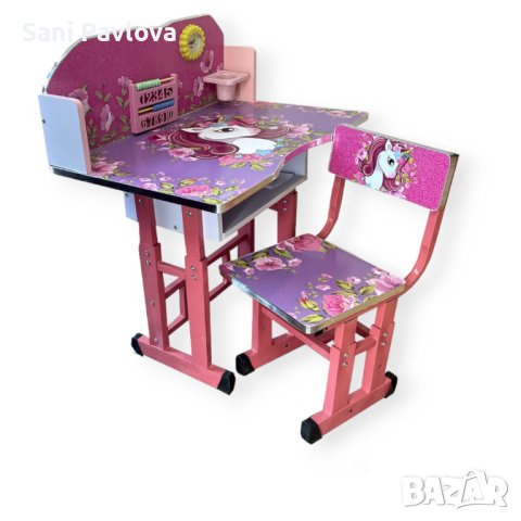 Детски чин и стол с картинки, снимка 2 - Други - 44080480