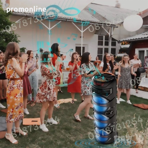 Голяма и Мощна Тонколона 3х8 инча с Безжичен Микрофон и Дистанционно, снимка 9 - Тонколони - 52513847