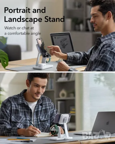 ESR Зарядна станция 25W 3-в-1 безжично зарядно устройство с MagSafe + CryoBoost, снимка 5 - Безжични зарядни - 49027727