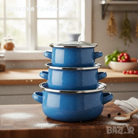 Комплект от 3 тенджери - 16см, 18см, 20см, снимка 2 - Съдове за готвене - 53403912