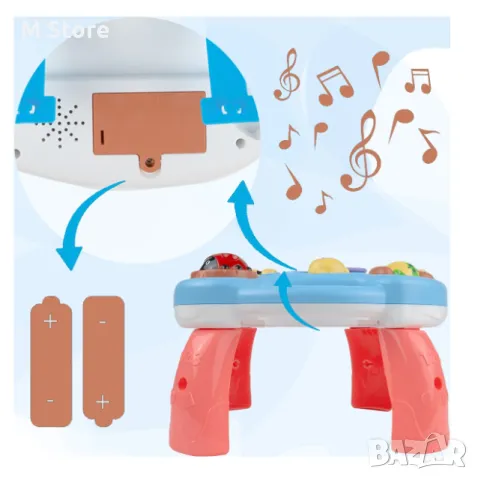 Интерактивна маса за деца и бебета, светлини и звуци,, снимка 5 - Образователни игри - 48044347