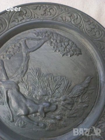 Чиния от цинк, снимка 3 - Антикварни и старинни предмети - 40441050
