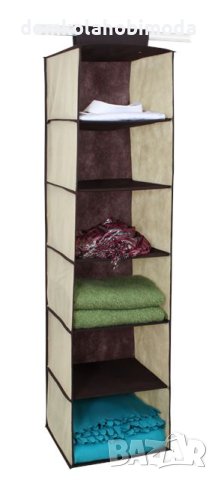 Етажерка с 6 рафта, Полипрополен,30x30x120 см