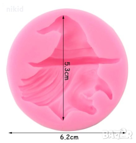 вещица Баба Яга глава хелоуин halloween силиконов молд форма фондан шоколад гипс украса , снимка 2 - Форми - 32223469