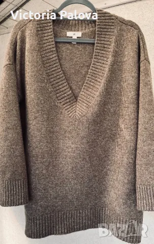 Топла блуза H&M с V деколте, овърсайз, снимка 4 - Блузи с дълъг ръкав и пуловери - 47672792