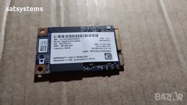 Intel SSDMCEAC060B301 60GB mSATA Solid State Drive 525 Series, снимка 6 - Твърди дискове - 50271164