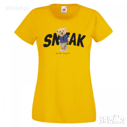 Дамска тениска  bear SNEAK Keep Quiet, Мече,Меченце,Животно, Играчка,Изненада,Подарък,Повод,, снимка 10 - Тениски - 37293398