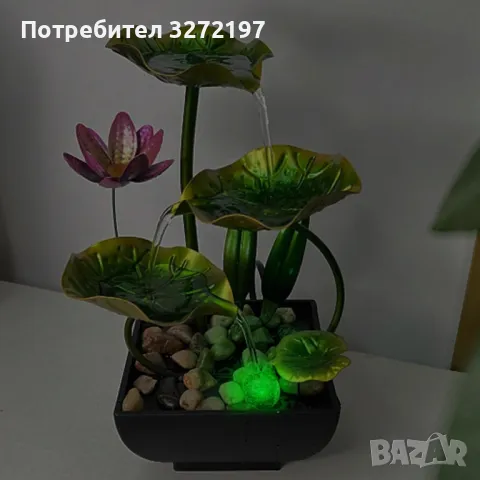 USB 3-степенен релаксиращ настолен,светлинен водопад-фонтан, снимка 2 - Декорация за дома - 48786016
