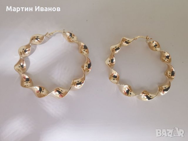 Златни обеци халки усукани , снимка 9 - Обеци - 32282639