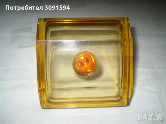 Арт Деко кристална поставка за пръстени цвят карамел, снимка 2 - Други ценни предмети - 33543738