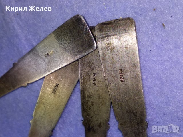 ЛОТ ЧЕТИРИ СТАРИ СССР ОРНАМЕНТИРАНИ РУСКИ ДЕБЕЛО ПОСРЕБРЕНИ ЛЪЖИЦИ БЯЛ БРОНЗ с МАРКИРОВКА 42102, снимка 17 - Прибори за хранене, готвене и сервиране - 43805325